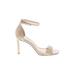 Vince Camuto Heels: Strappy Stiletto Minimalist Ivory Shoes - Women's Size 7 1/2 - Open Toe