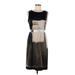 Elie Tahari Cocktail Dress - Midi: Gray Color Block Dresses - Women's Size 6