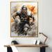 Design Art Patriot USA Football Player II On Canvas Print, Cotton in Gray/White | 44 H x 34 W x 1.5 D in | Wayfair FL117132-34-44-GD