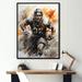 Design Art Patriot USA Football Player II On Canvas Print, Cotton in Gray/White | 40 H x 30 W x 1.5 D in | Wayfair FL117132-30-40-BK