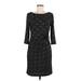 Tahari by ASL Casual Dress - Sheath Boatneck 3/4 sleeves: Black Dresses - Women's Size 8