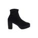 Ankle Boots: Black Solid Shoes - Women's Size 9 1/2 - Round Toe