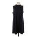 Bobeau Casual Dress - Mini Mock Sleeveless: Black Print Dresses - New - Women's Size Large