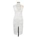 Dance & Marvel Casual Dress - Sheath Turtleneck Sleeveless: White Solid Dresses - New - Women's Size Medium