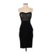 Jessica Simpson Cocktail Dress - Party Strapless Sleeveless: Black Solid Dresses - Women's Size 6