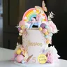 47 pezzi unicorno arcobaleno Cake Topper unicorno con farfalle arcobaleno palline di unicorno