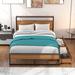 Harper&Bright Designs Full Platform Storage Bed w/ Sockets Metal in Black | 39 H x 55.6 W x 82.3 D in | Wayfair WA023003AAB_LE