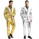 Costumes métalliques brillants pour hommes costume de performance olympiques Chang pour adultes