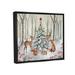 Stupell Industries Ba-805-Floater Forest Animals & Christmas Tree Framed On Canvas by Emma Leach Print Canvas in Green | Wayfair ba-805_ffb_16x20