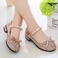 Summer Girls Shoes Bead Mary Janes Flats Fling Princess Glitter Shoes Baby Dance Shoes Kids Sandals