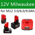 12V Battery 3Ah 6Ah 9Ah Rechargeable Battery For Milwaukee M12 XC Cordless Tools 48-11-2402