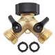 Garden Brass Quick Connector Water Pipe 2 Way Y Valve 3/4" Thread Male Adapter Garden Tap Y Valve