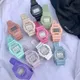 Premium Feel Vintage Versatile Watch Women Casual Transparent Digital Sports Watch Couple Gift Light