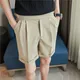 2024 Men Breathe Cool Streetwear Short Korean Pleated Shorts Men Summer White Shorts Bermuda Work