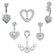 Fashion Silver Color Heart Belly Button Ring Navel Piercing Ring for Women Jewelry Pircing Umbilical
