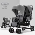 Twin baby strollers for front and back two twin sit-down portable folding baby strollers for
