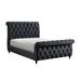 Rosdorf Park Hurlee Upholstered Sleigh Bed Upholstered, Wood in Black | 54.72 H x 82.68 W x 100.59 D in | Wayfair FA1A170662C043E38D11F539CF130656