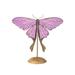 House of Hampton® Joichiro Moth Animals Weather Resistant Garden Statue Glass/Metal in Indigo/Yellow | 14 H x 16 W x 6 D in | Wayfair