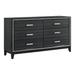 Mercer41 Amirah 6 - Drawer 62.6" W Dresser Wood in Black | 38.5 H x 62.6 W x 17.4 D in | Wayfair 92457FD431E9441794B48E4273661CD0