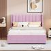 Latitude Run® Alfonsas Platform Bed Upholstered/Velvet in Pink | 43.5 H x 58.2 W x 79.7 D in | Wayfair 1E17D62946DA4FC8B5A6555505811A4B