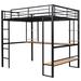 Mason & Marbles Full Size Loft Metal&MDF Bed w/ Long Desk & Shelves in Black | Wayfair CC0091F15AD541B9AA760F002909247B