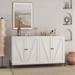 Gracie Oaks Sideboard Wooden Cabinet w/ Metal Leg in White | Wayfair 398E5C627086498B91A369A1C115BADB