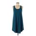 Leith Casual Dress - A-Line Scoop Neck Sleeveless: Teal Solid Dresses - Women's Size Medium