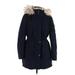 DKNY Jacket: Mid-Length Blue Print Jackets & Outerwear - Women's Size Medium