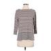 J.Jill Long Sleeve T-Shirt: Brown Stripes Tops - Women's Size Small