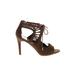 Dolce Vita Heels: Brown Solid Shoes - Women's Size 10 - Open Toe