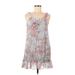 Mine Casual Dress - A-Line Scoop Neck Sleeveless: Gray Print Dresses - Women's Size Medium