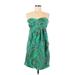 J.Crew Casual Dress - Mini Open Neckline Sleeveless: Green Dresses - Women's Size 6