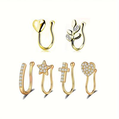 6 Pcs Fake Nose Rings Faux Septum Rings Cartilage ...