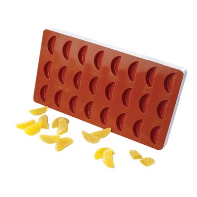 Matfer Bourgeat 339010 Tangerine Slice Fruit Jelly Mold w/ 24 Sections, Silicone, Rigid Base