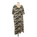 See Rose Go Casual Dress - Midi: Tan Zebra Print Dresses - Women's Size 2 Plus