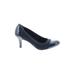 Life Stride Heels: Slip-on Stiletto Classic Blue Solid Shoes - Women's Size 9 - Almond Toe