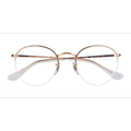 Unisex s round Rose Gold Metal Prescription eyeglasses - Eyebuydirect s Ray-Ban RB3947V Round Gaze