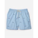 J.McLaughlin Men's Gibson Swim Trunks in School Fish Light Blue, Size XL | Nylon