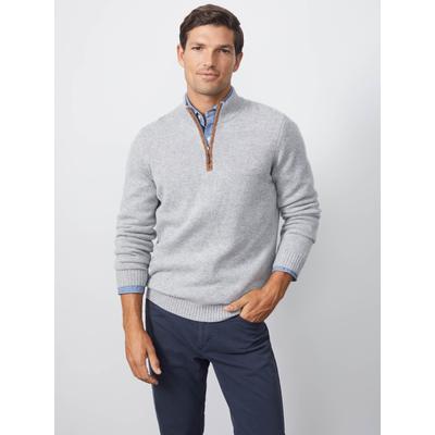 J.McLaughlin Men's Tate Cashmere Sweater Light Gray, Size Medium