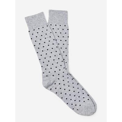 J.McLaughlin Men's Socks in Polka Dots Light Heather Gray/Navy | Cotton/Nylon/Spandex