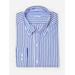 J.McLaughlin Men's Collis Classic Fit Shirt in Bengal Stripe Royal Blue/White, Size Medium | Cotton
