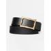 J.McLaughlin Women's Lina Reversible Leather Belt Black/Cork, Size Medium