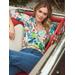 J.McLaughlin Women's Lois Linen Shirt in Floral Reef Stripe White, Size XS | Cotton/Linen