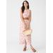 J.McLaughlin Women's Layana Linen Dress in Mega Coral Cay Texture White/Coral, Size 8