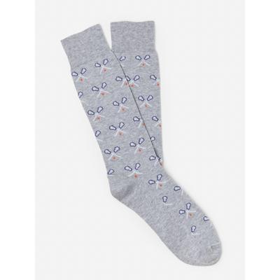 J.McLaughlin Men's Socks in Lacrosse Sticks Light Heather Gray | Cotton/Nylon/Spandex