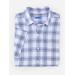 J.McLaughlin Men's Montauk Modern Fit Linen Shirt in Plaid White/Blue/Navy, Size XL