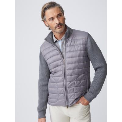 J.McLaughlin Men's Torino Zip Up Top Gray, Size 2XL | Cotton/Nylon