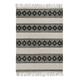 Tapis kilim ethnique tissé à franges et relief noir et blanc 160x230