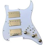 HHH Prewired Guitar Strat Pickguard Set Chrome Housing Alnico 5 Humbucker Pickups Coil Splitting Switch Multi Switch Harnesses For Fender St Electric Guitar Replacement Part