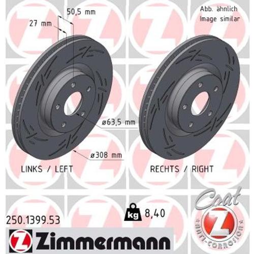 ZIMMERMANN Bremsscheibe vorne rechts links innenbelüftet 308mm für FORD 2305506 JX61-1125-BEB 250.1399.53